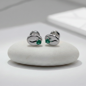 Topitos grano de café con esmeralda natural – orgullo colombiano en cada detalle