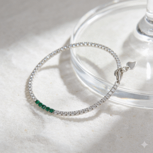 Pulsera Tenis con esmeraldas naturales